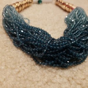 Beautiful shades of blue beaded chunky necklace